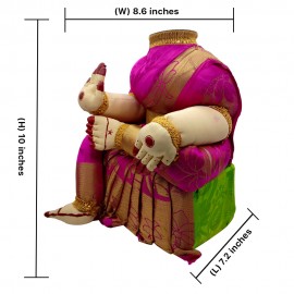 Ammavari Idol (Pink Colour with Kaddi Border) (10 Inchs)